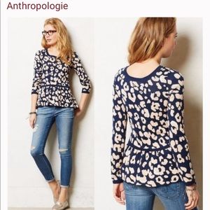 Anthropology Moth leopard peplum sweater !